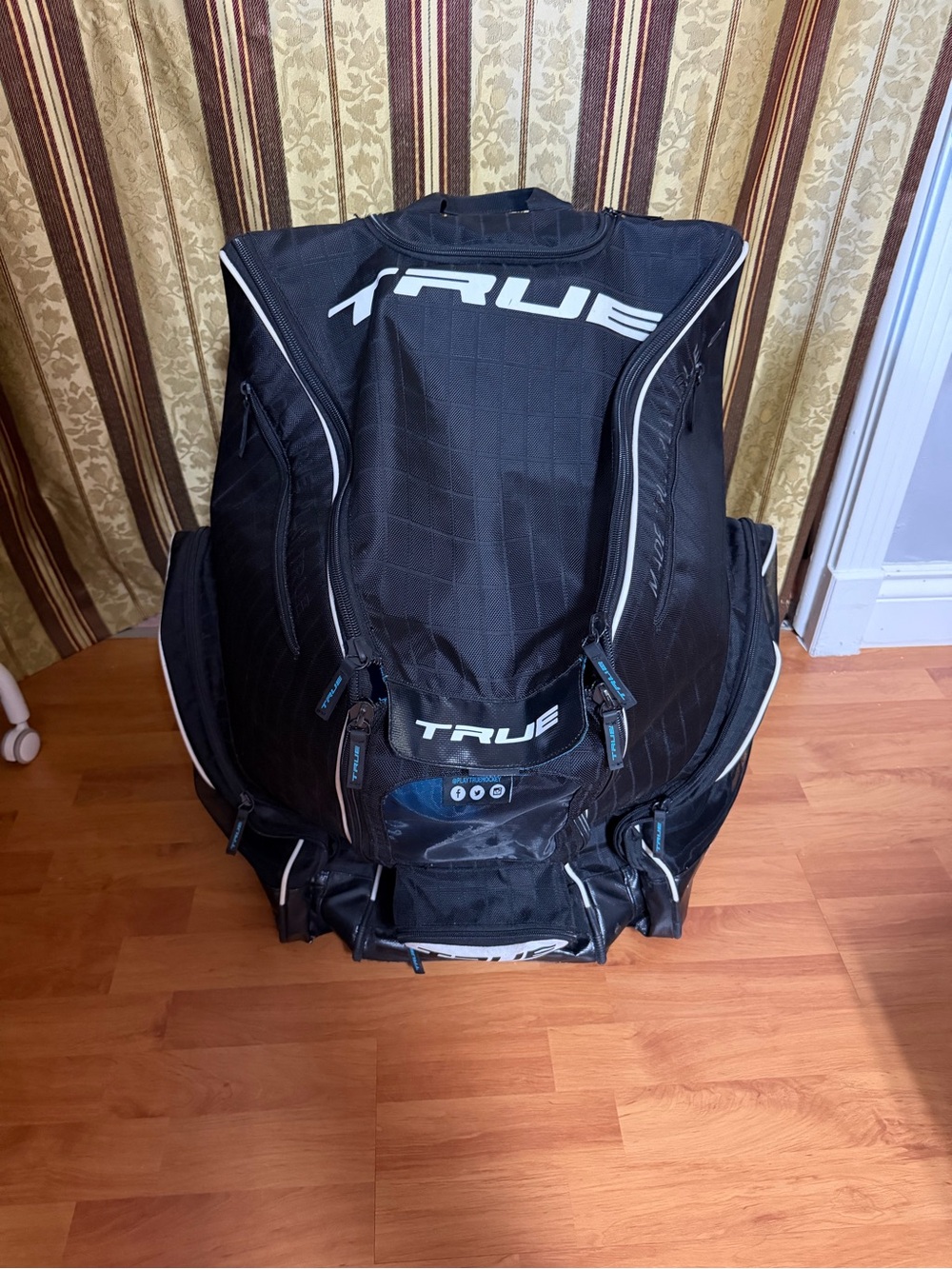 TRUE Black Hockey Equipment bag on wheels